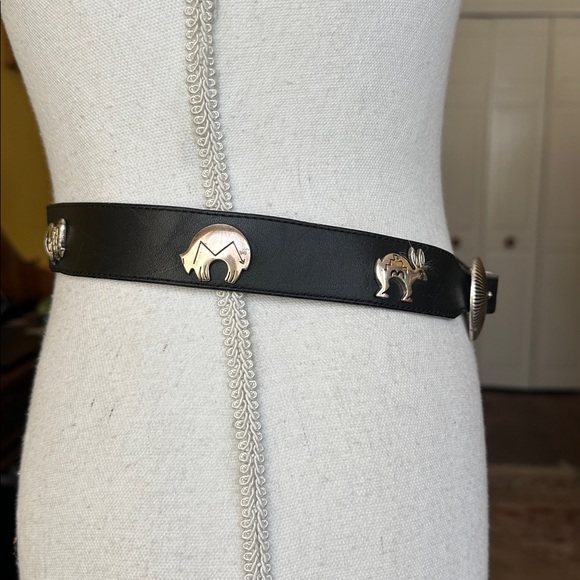 Silver Creek Black Leather Western Belt with Desert Animals 90’s Vintage Size 30 - Picture 13 of 16